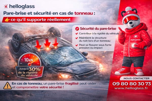 Pare-brise sécurité en cas de tonneau