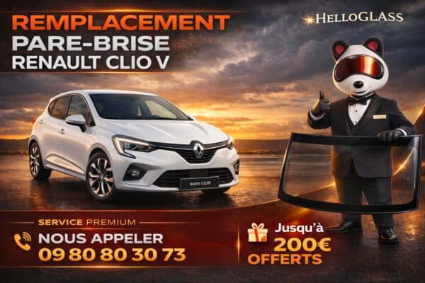 remplacement du pare-brise pour Renault Clio V